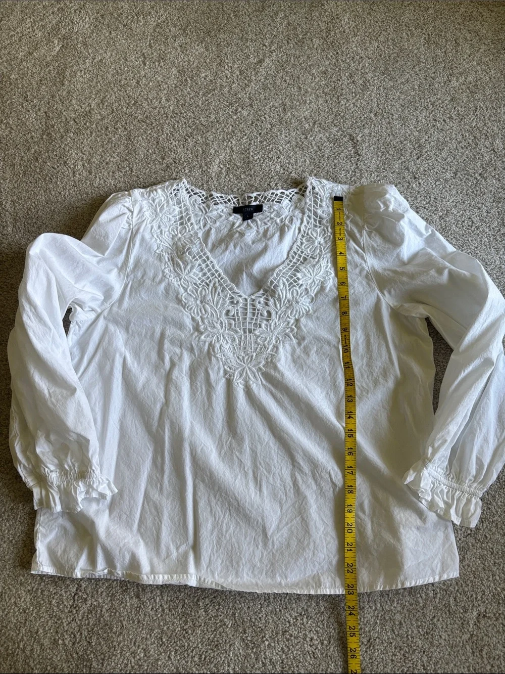 J. Crew V-Neck Top with Eyelet Trim